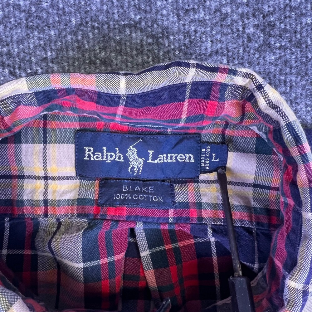 VTG Ralph Lauren Shirt Mens Large Plaid Blake Preppy Casual Button Down Tartan - Picture 4 of 15